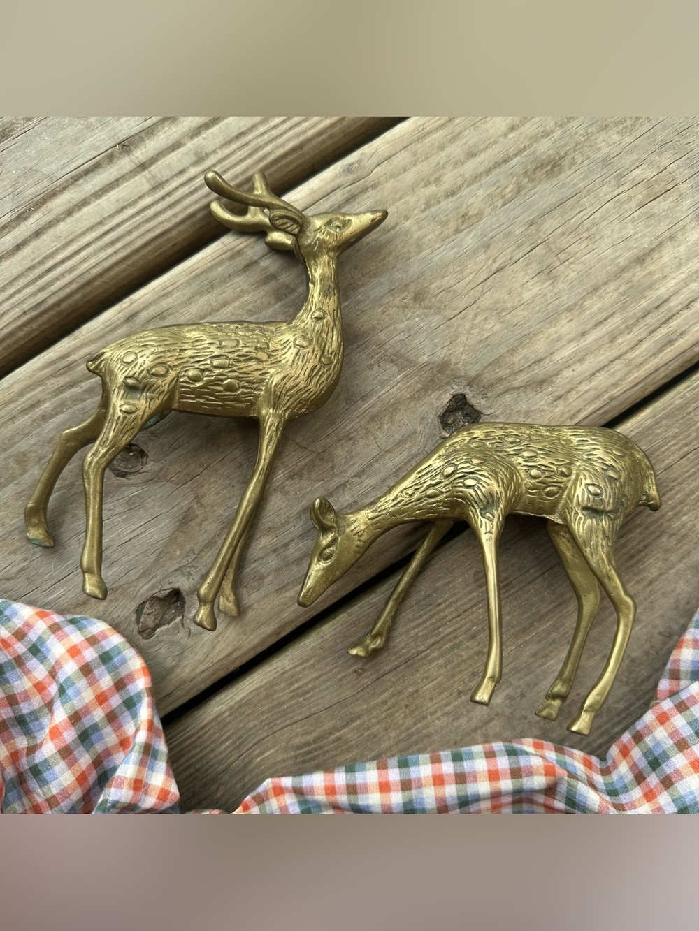 Vintage Brass Deer Figurine Mid Century MCM Leonard
